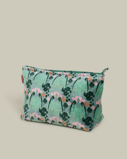 Large Cotton Cosmetics Bag - William Sage Green