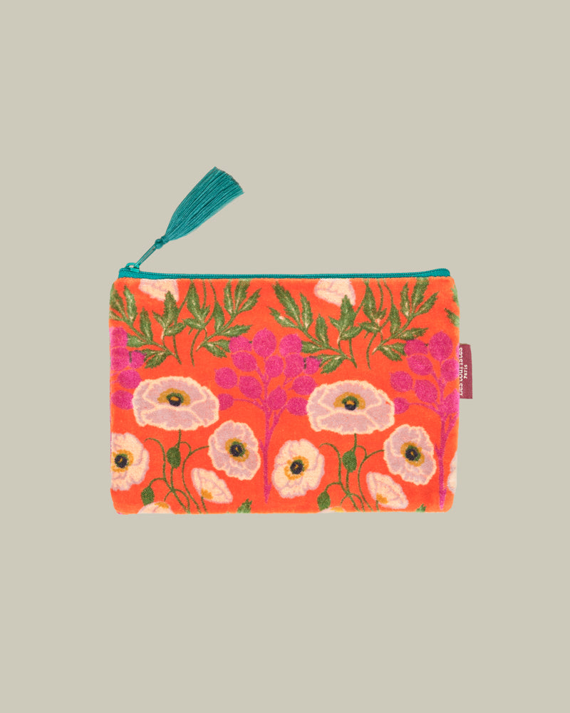 Medium Zipped Pouch - Poppy Orange