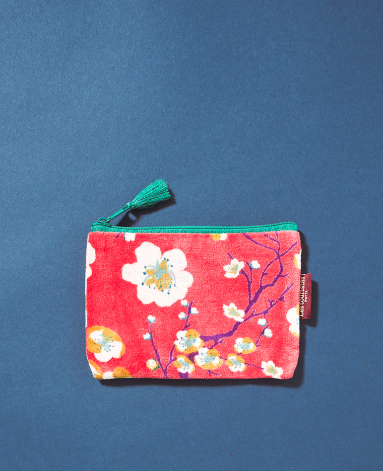 Small Cotton Cosmetics Bag - Aberdeen Bright Coral