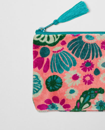 Small Velvet Pouch - Molly Coral
