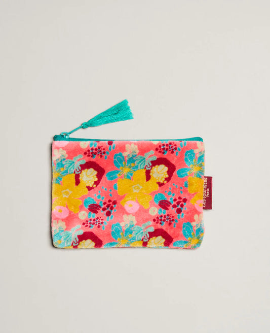 Small Velvet Pouch - Mackintosh coral