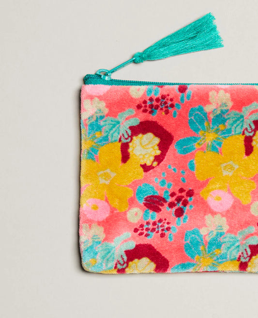 Small Velvet Pouch - Mackintosh coral