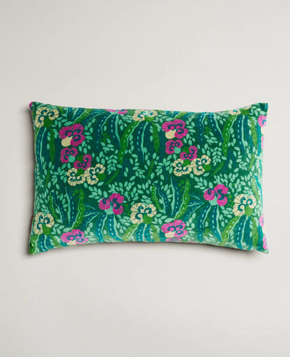 Rectangle Cotton Velvet cushion - Allegria green
