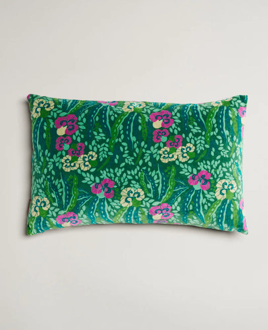 Rectangle Cotton Velvet cushion - Allegria green