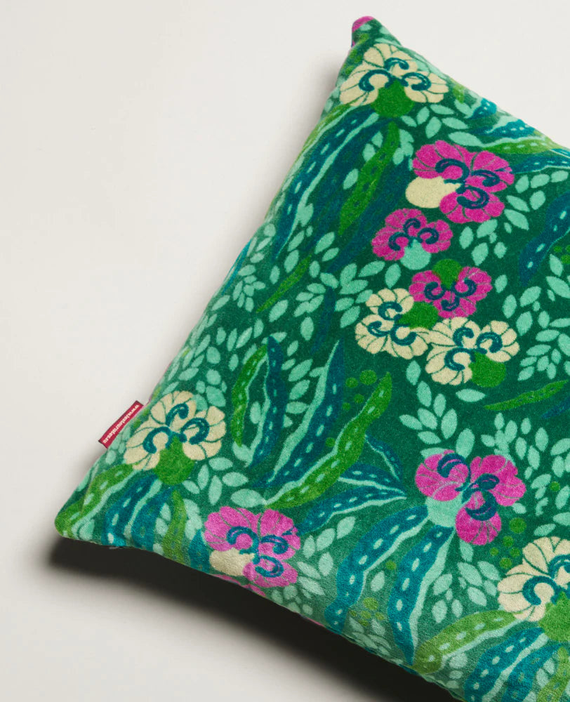Rectangle Cotton Velvet cushion - Allegria green