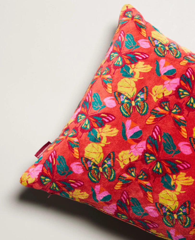 Rectangle Cotton Velvet cushion - Holy red clay