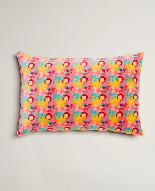 Rectangle Cotton Velvet cushion - Mackintosh coral