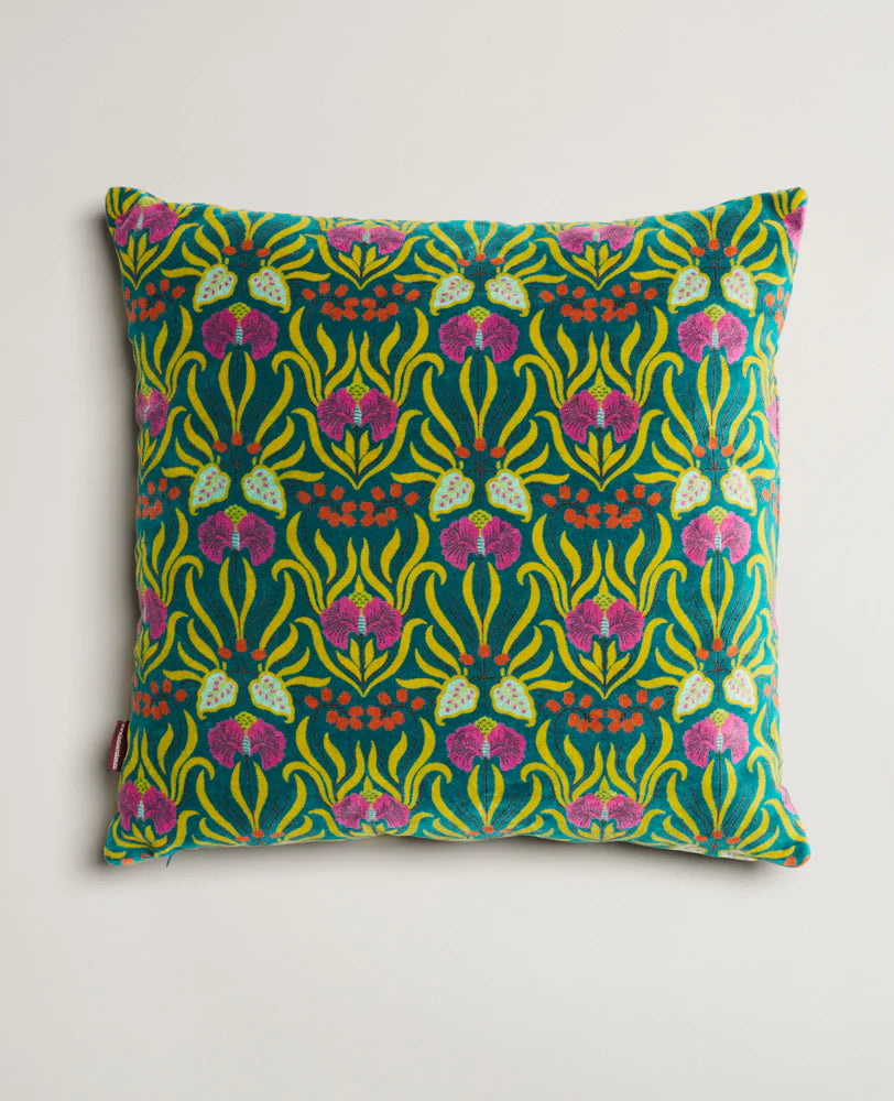 Square Cotton Velvet Cushion- Muguet bayou