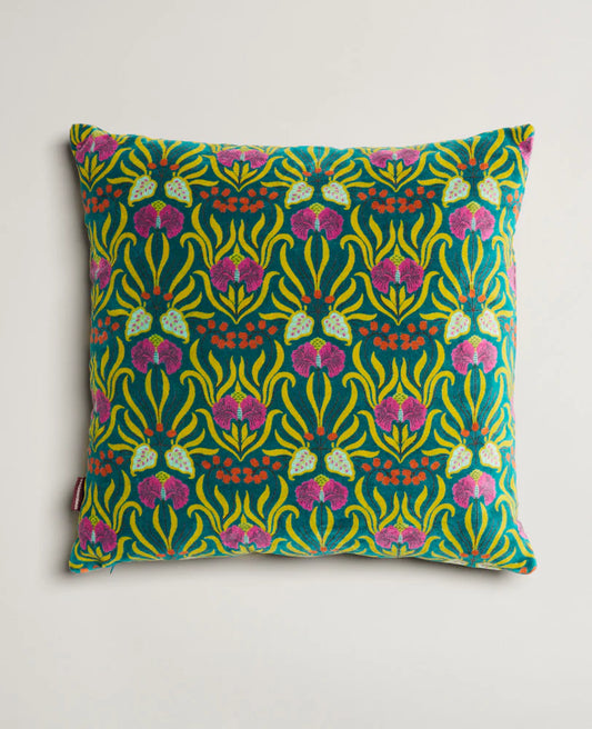 Square Cotton Velvet Cushion- Muguet bayou