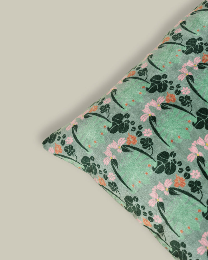 Rectangle Cotton Velvet cushion - William Sage Green