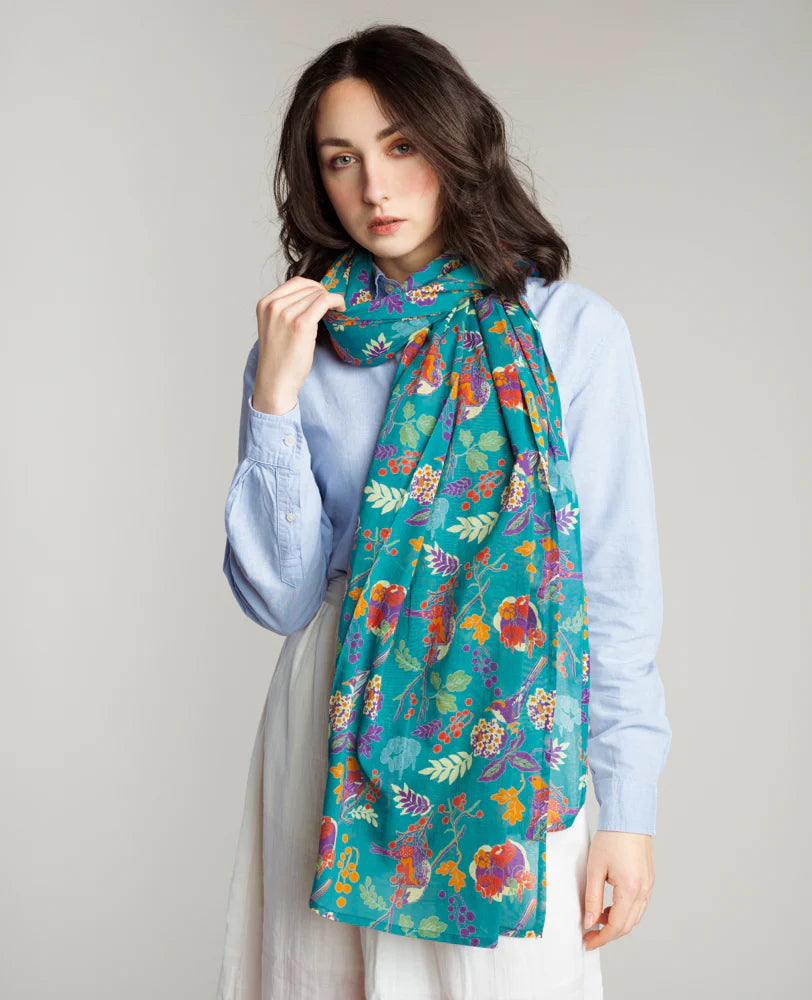 Les Touristes Cotton Scarf - Birdy teal