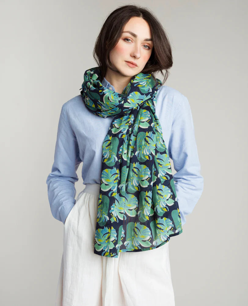 Les Touristes Cotton Scarf - Split navy