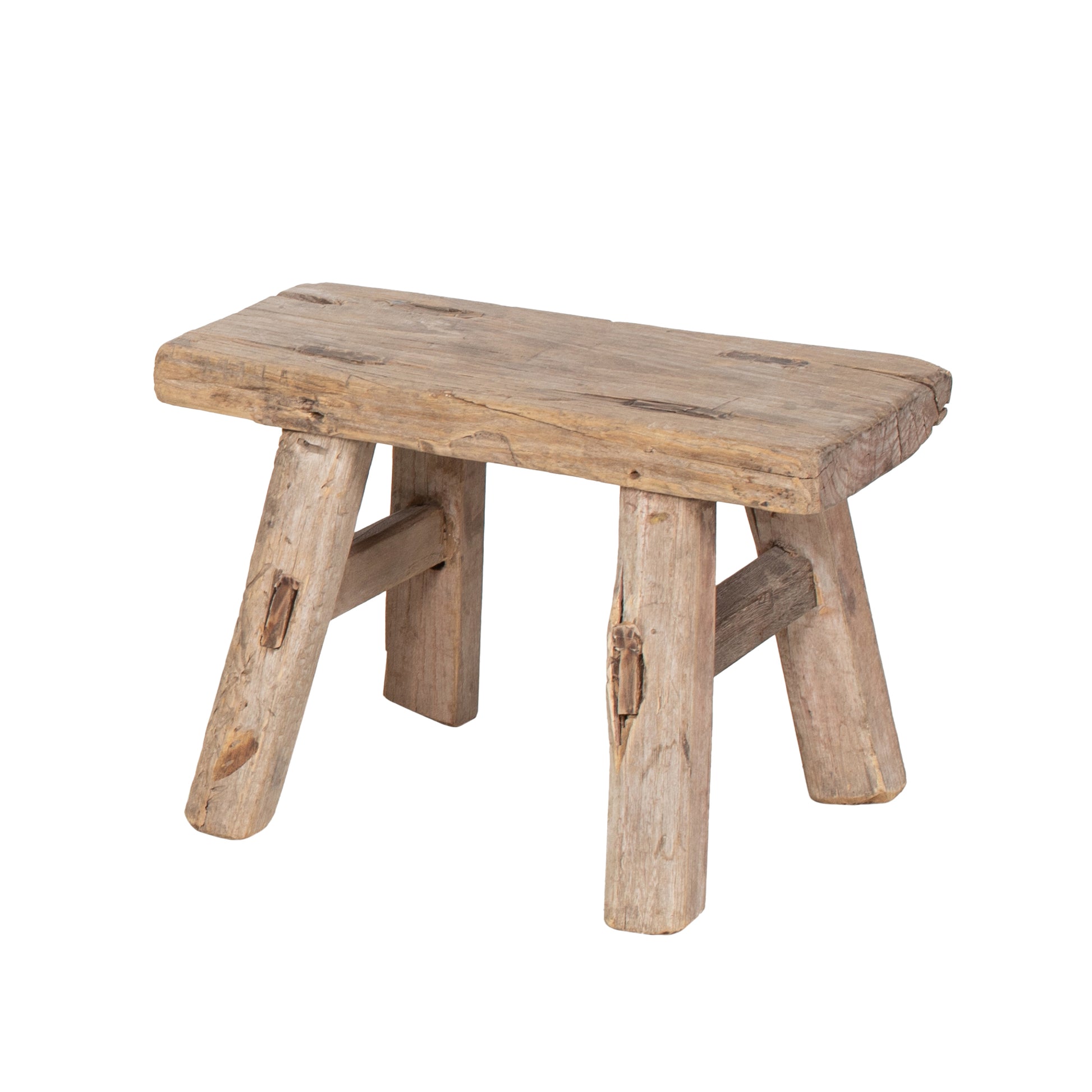 Vintage Chinese Elm Low Stool No.28