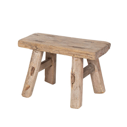 Vintage Chinese Elm Low Stool No.28