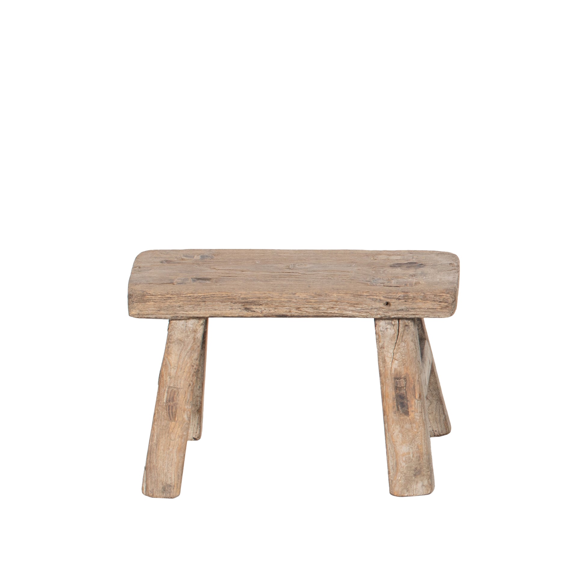 Vintage Chinese Elm Low Stool No.05