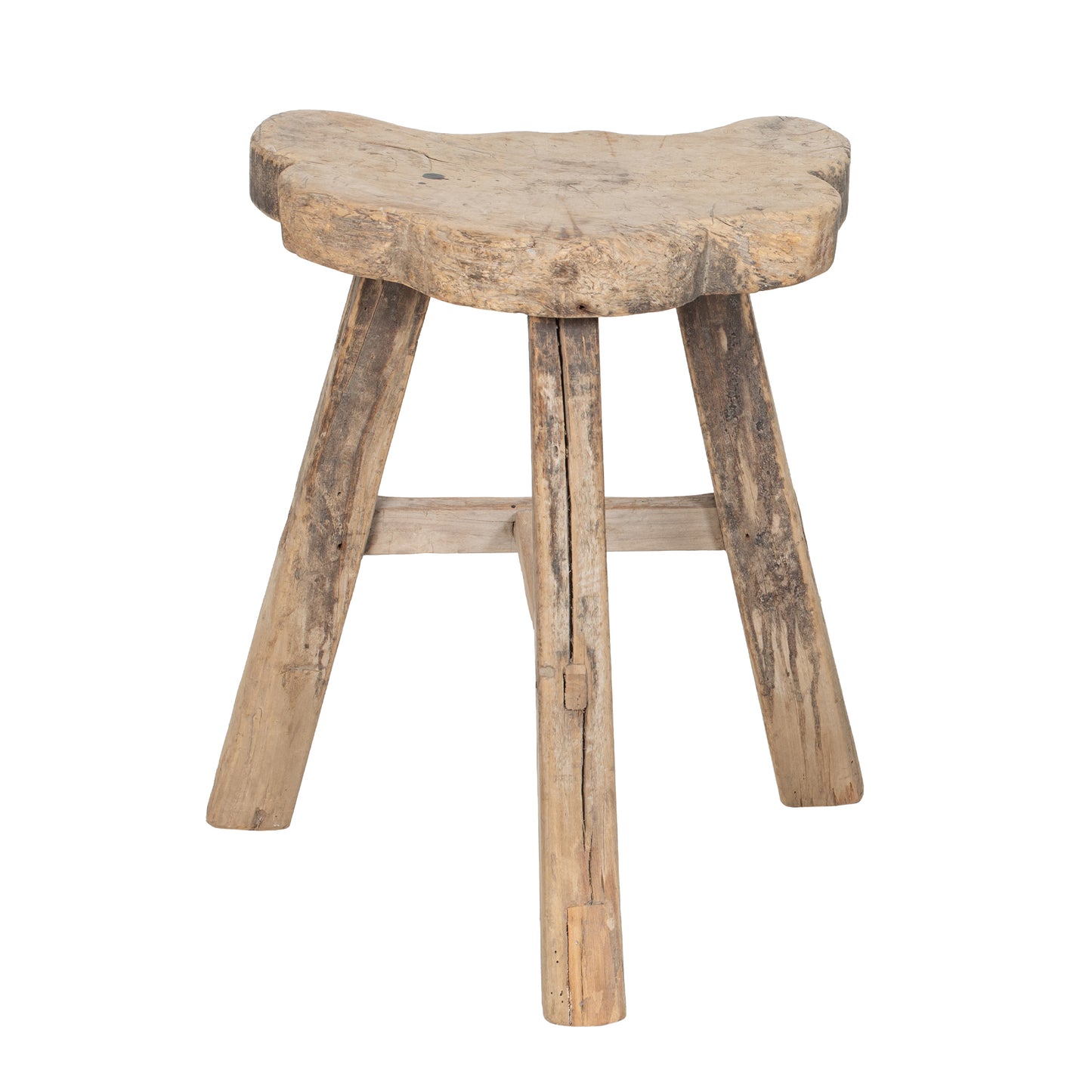 Vintage Chinese Elm 3 Leg Stool No.01