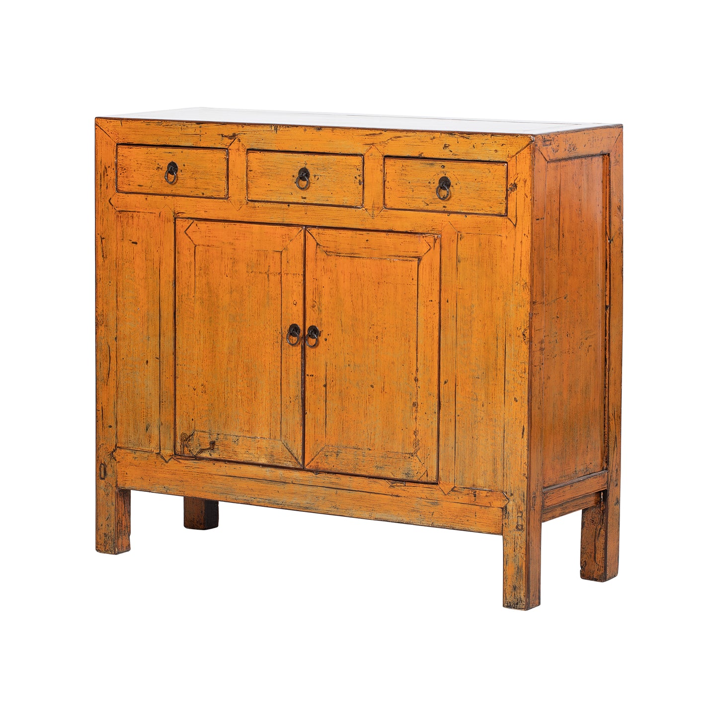 Vintage Medium ShanDong Cabinet in Yellow with Three Drawers