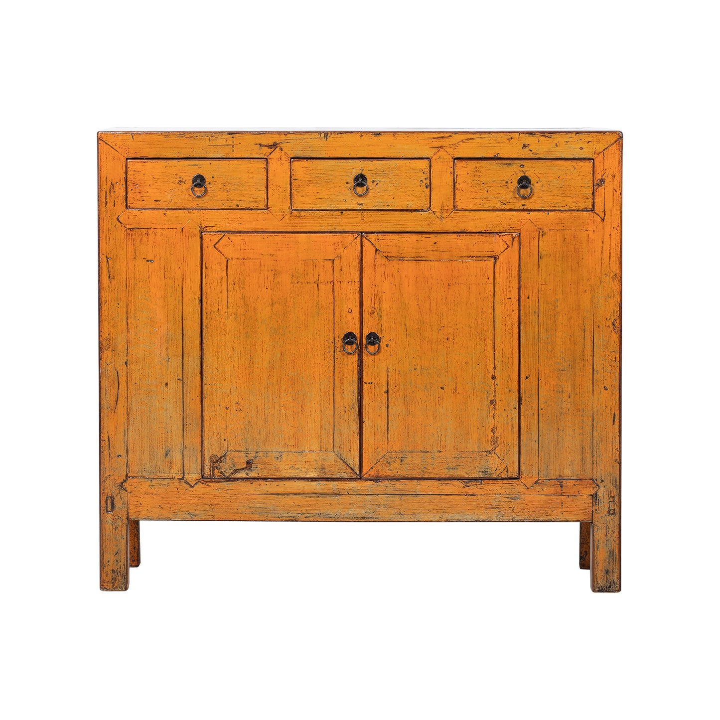 Vintage Medium ShanDong Cabinet in Yellow with Three Drawers