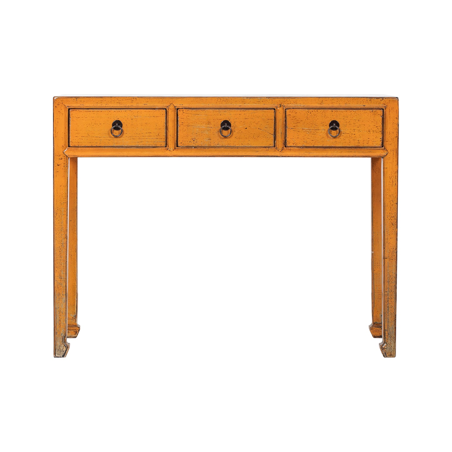 Orange Chinese Desk with Three Drawers from ShanDong - Rouge