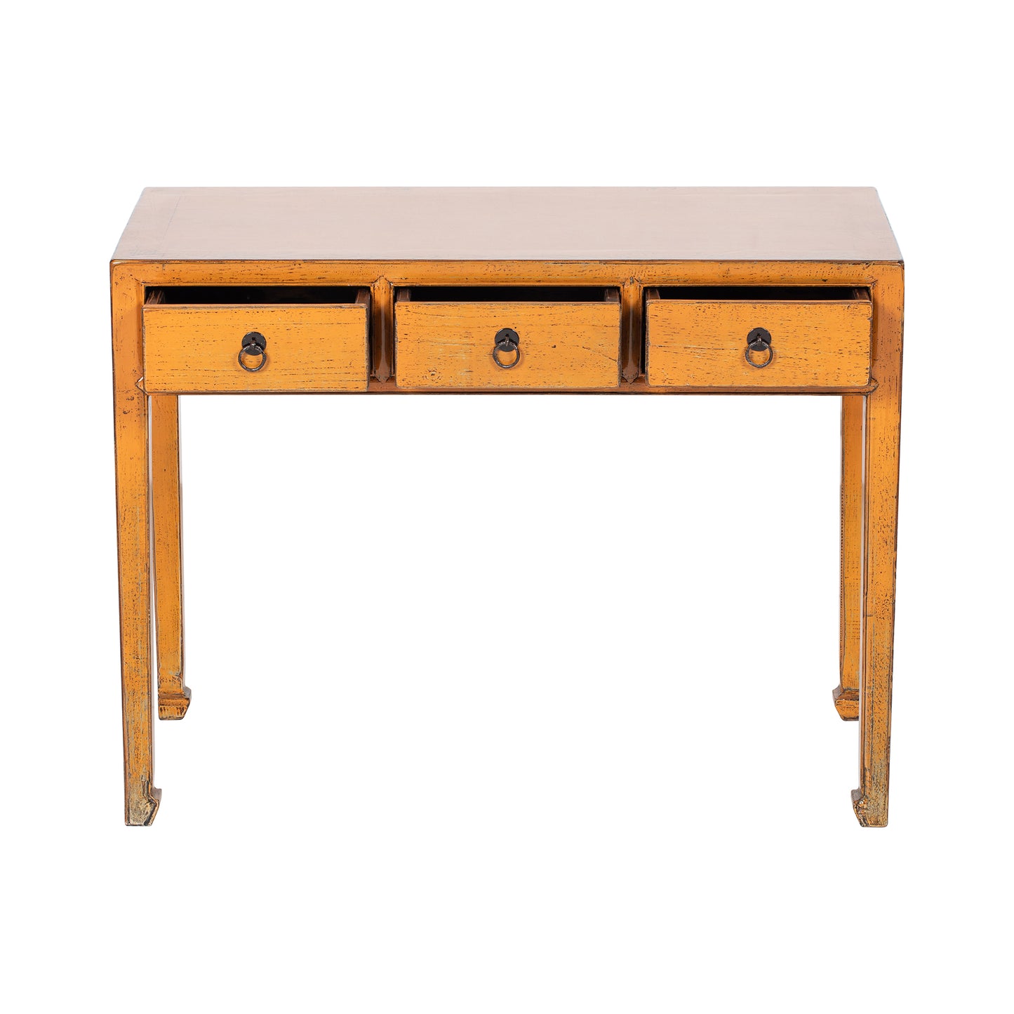 Orange Chinese Desk with Three Drawers from ShanDong - Rouge
