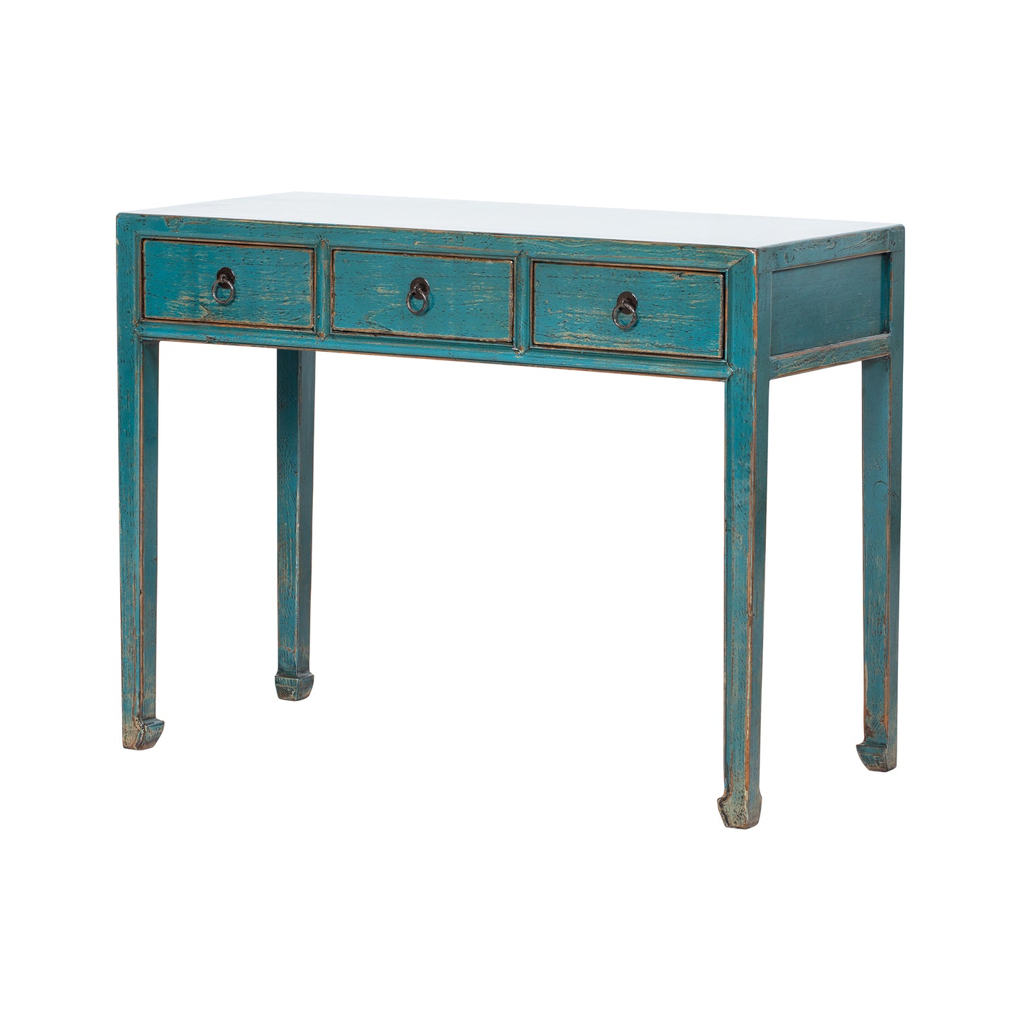 Blue Chinese Desk with Three Drawers from ShanDong
