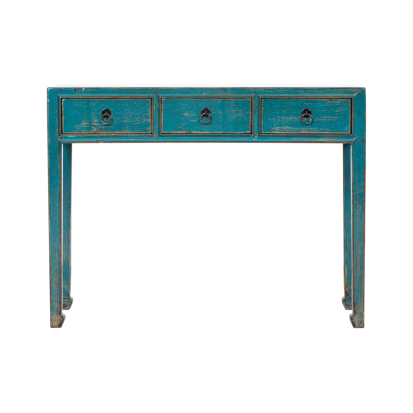 Blue Chinese Desk with Three Drawers from ShanDong