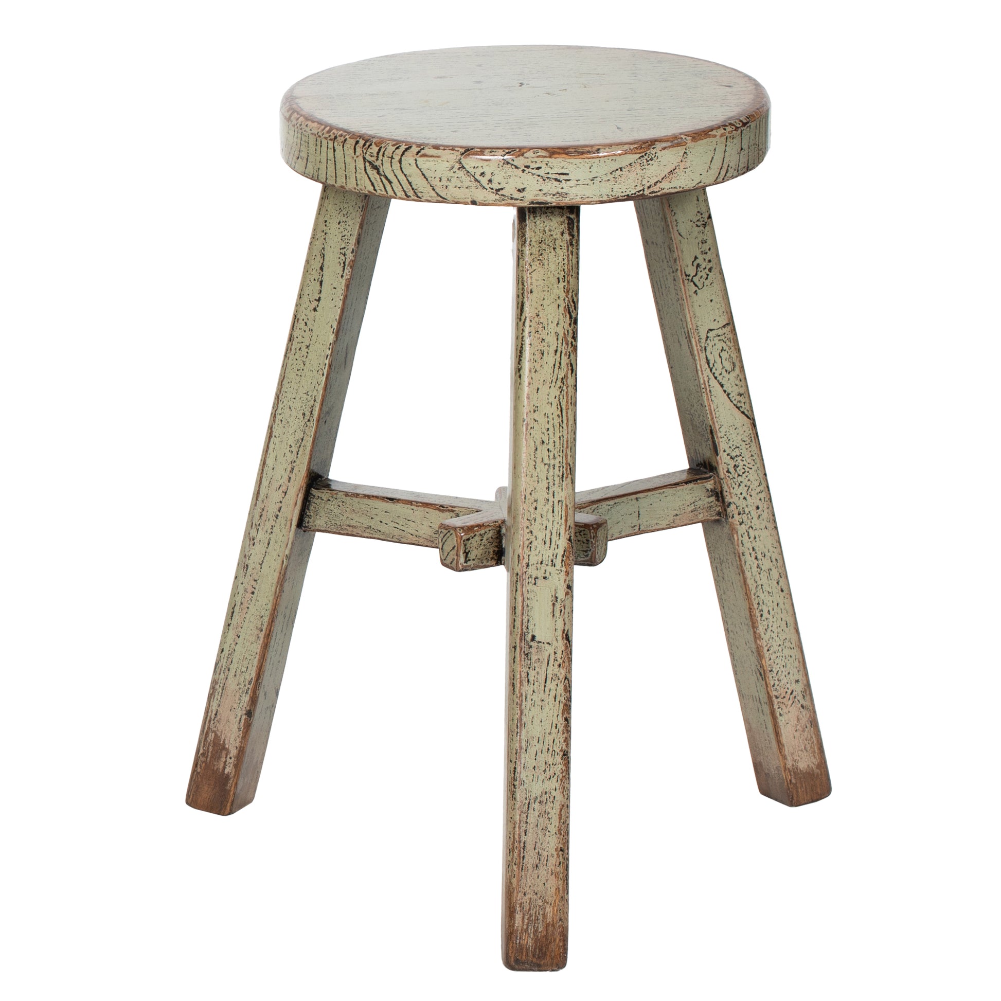 Painted Vintage Chinese Elm Stool No.10