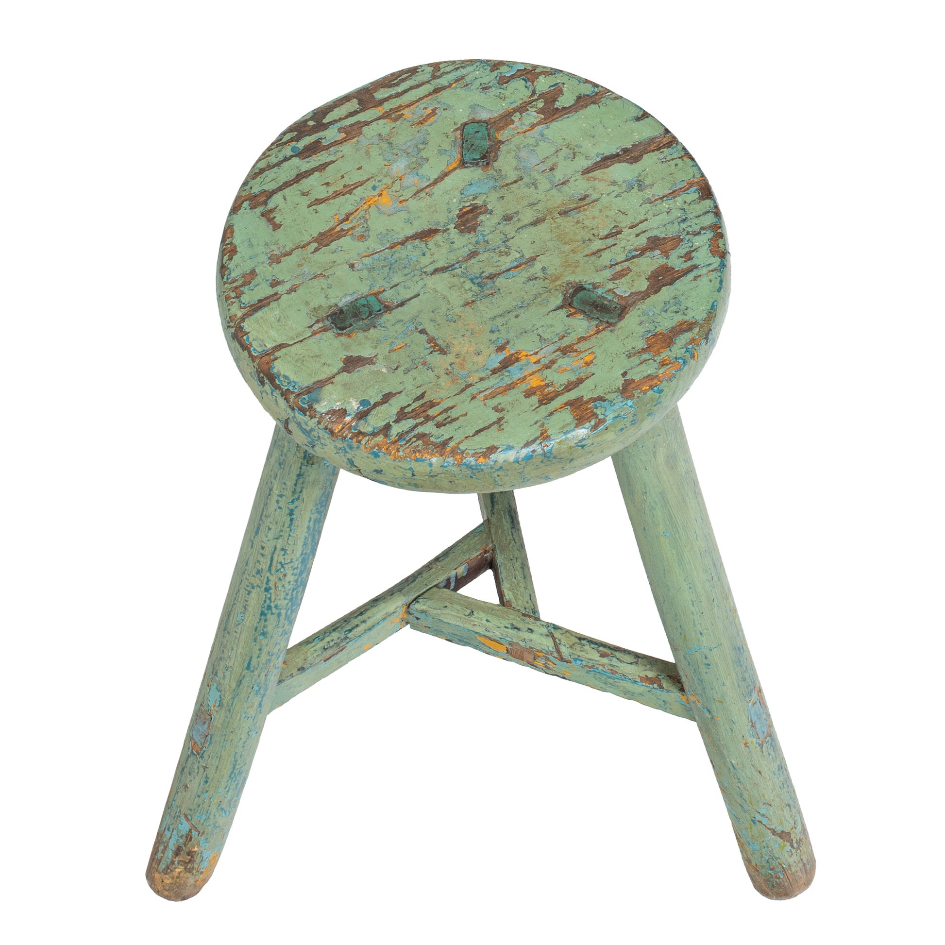 Painted Vintage Chinese Elm Stool No.14