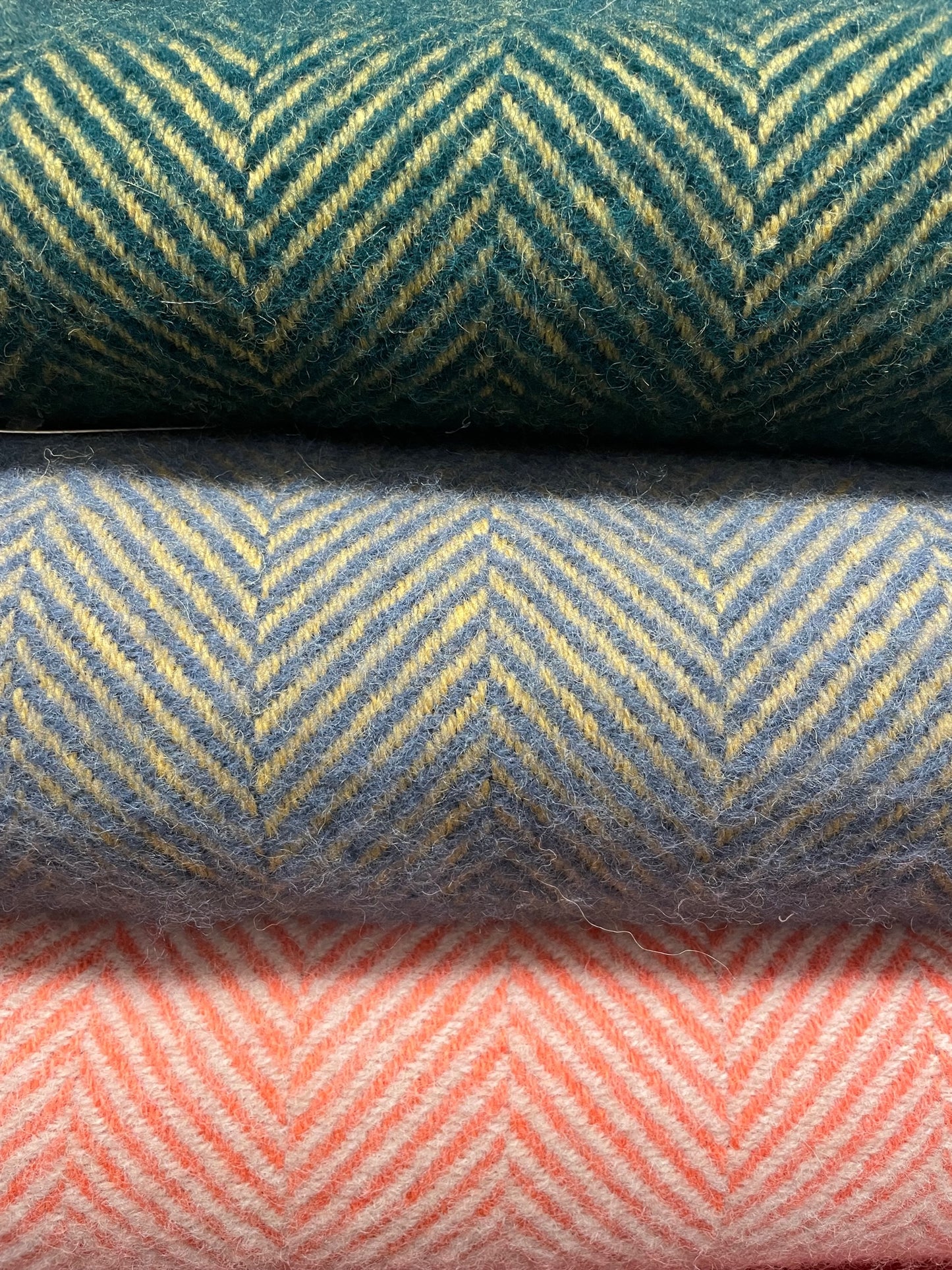 Lifestyle Herringbone Weave Blanket -Flamingo & Pearl