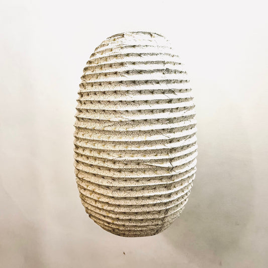 Lokta paper lampshade - long Japanese star gold