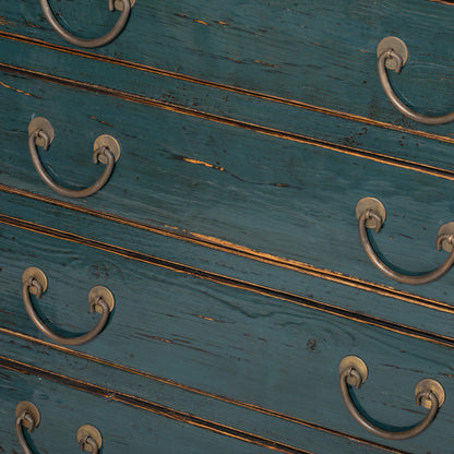 Vintage Chinese Blue Green Chest of Drawers from Shandong