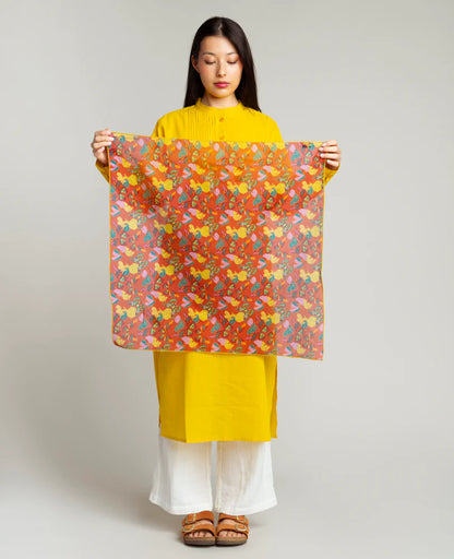 Les Touristes Square Scarf - Holy Red Clay