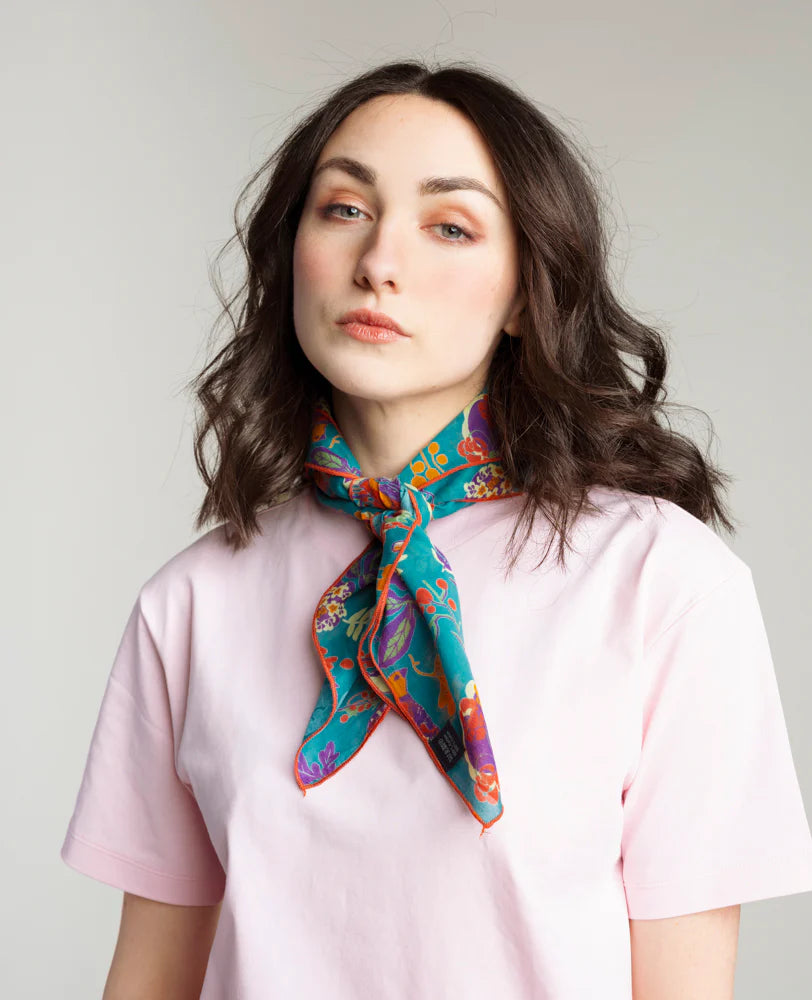 Les Touristes Square Scarf - Birdy Teal