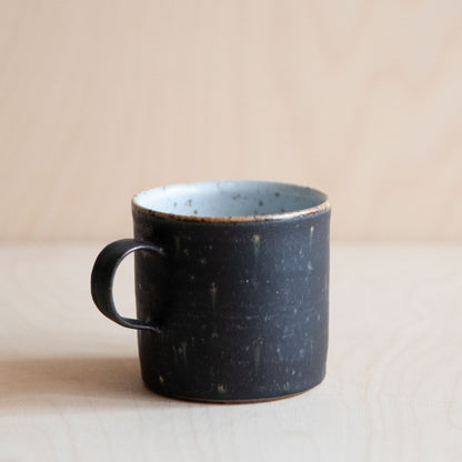 Black Green Dot Ceramic Wide Mug 01 by Wang Xinghua