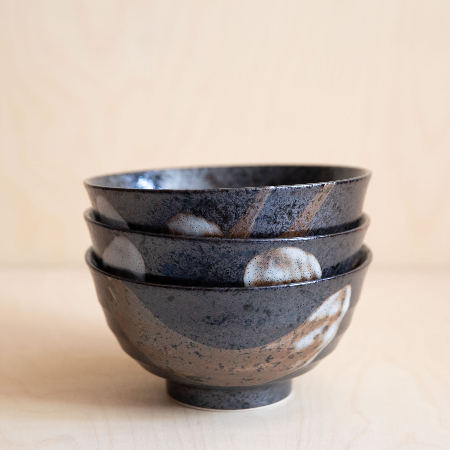 Brown Arahakeme Glaze Ceramic Udon Bowl
