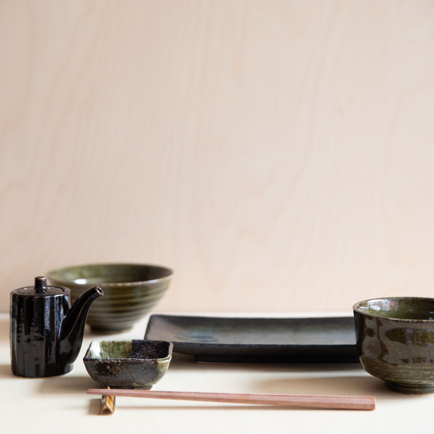 Green Brown Square Dish