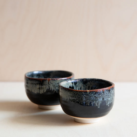 Japanese Black Drip Glaze  Matcha Tea Bowl