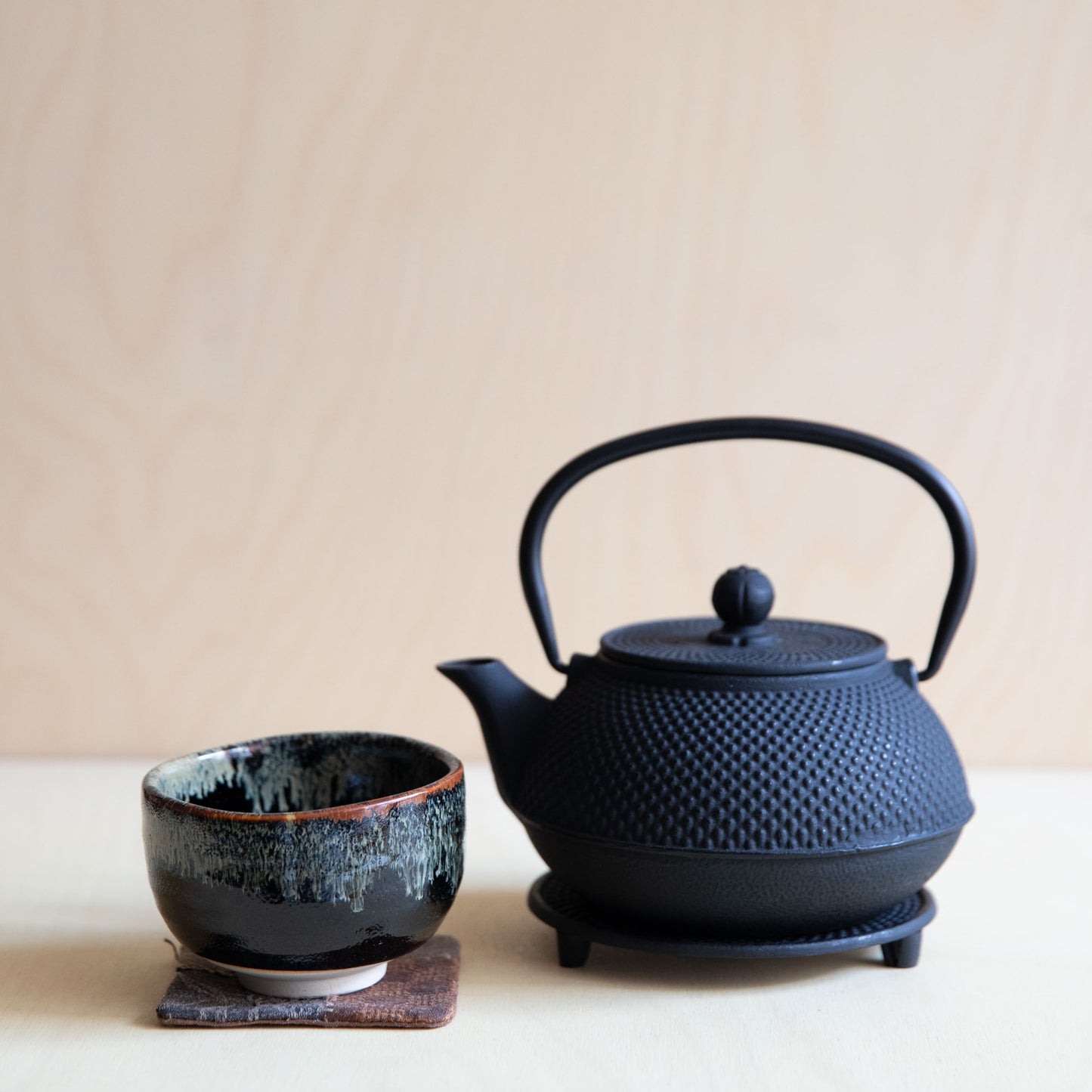 Japanese Black Drip Glaze  Matcha Tea Bowl