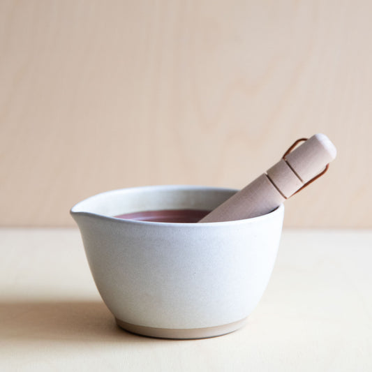 Mortar Suribachi Bowl and Wooden Pestle