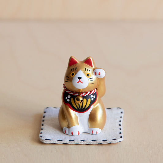 Maneki neko japanese gold cat - Rouge