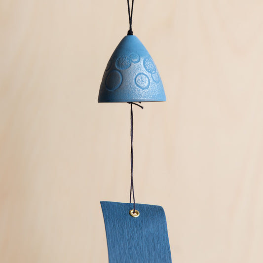 Japanese Cast Iron Wind Bell - Light Blue