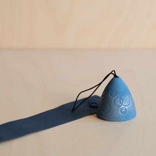 Japanese Cast Iron Wind Bell - Light Blue