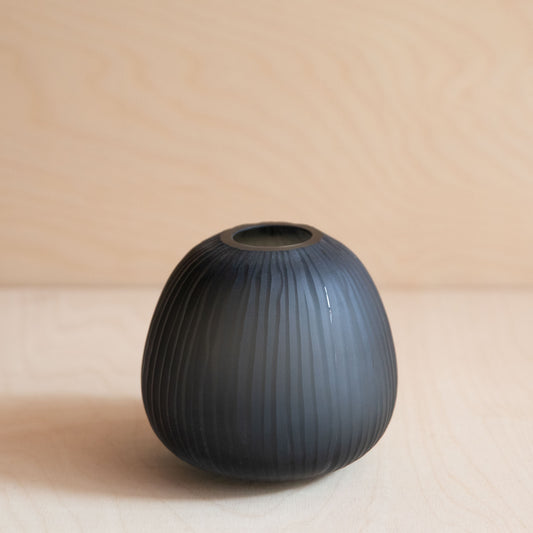 handblown carved  cglass vase