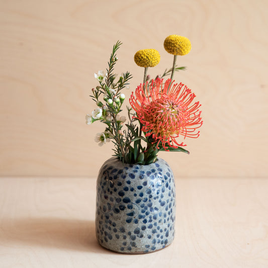 Course Clay Vase with Blue Leaf by Zhang Min