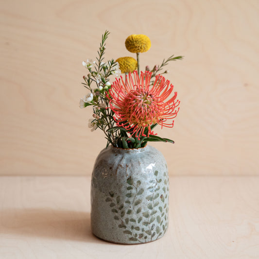 Course Clay Vase with Green Leaf 03 by Zhang Min