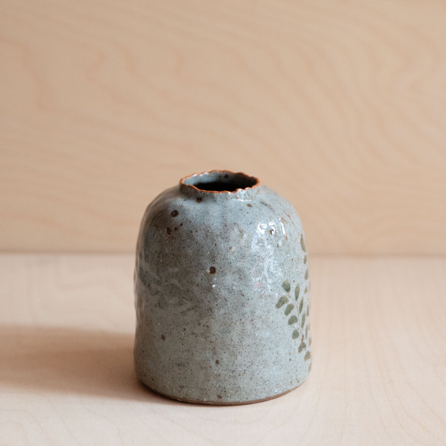 Course Clay Vase with Green Leaf 03 by Zhang Min