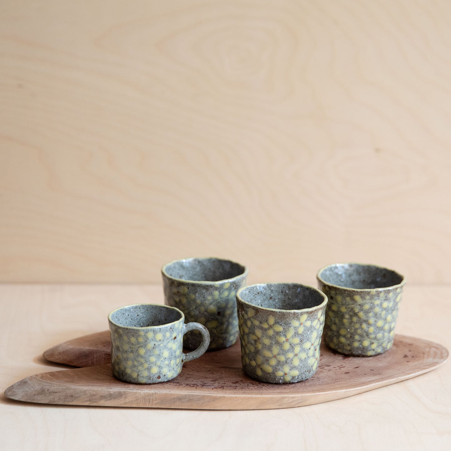 Course Clay Teacup with Yellow flowers 04 by Zhang Min