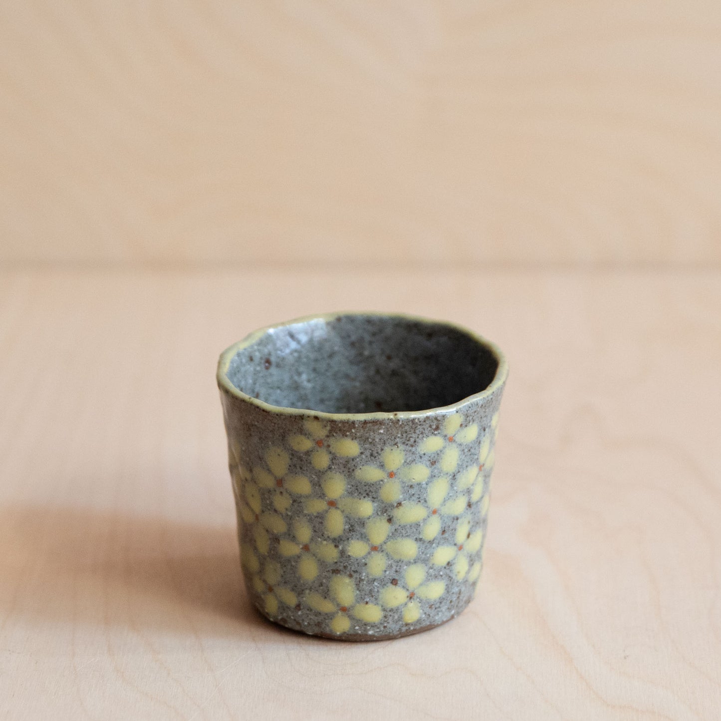 Course Clay Teacup with Yellow flowers 04 by Zhang Min