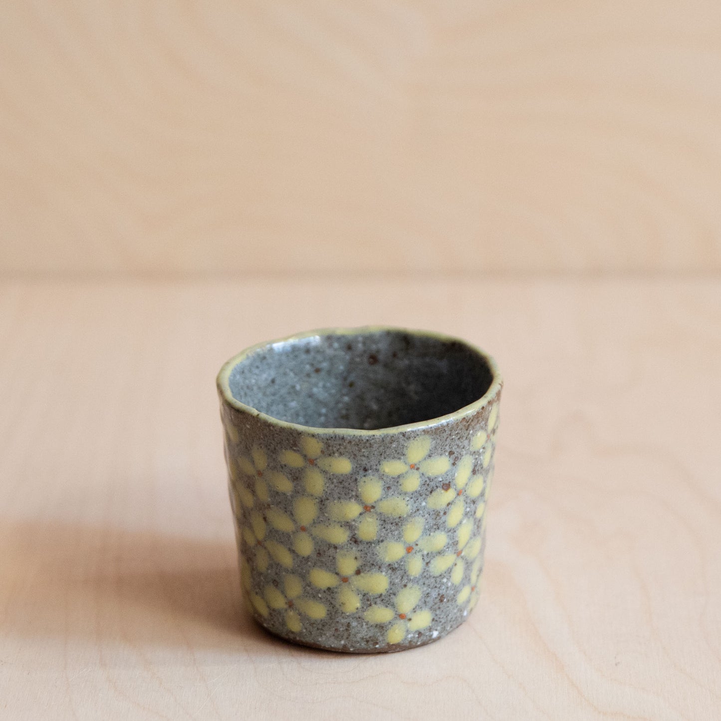 Course Clay Teacup with Yellow flowers 04 by Zhang Min