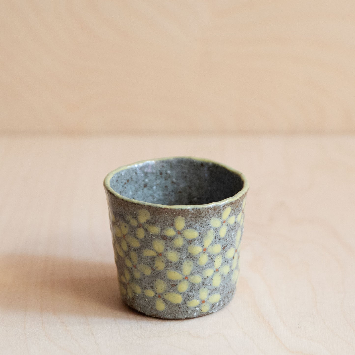 Course Clay Teacup with Yellow flowers 04 by Zhang Min